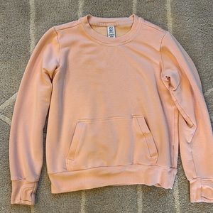 Athleta girl pink sweatshirt size m 8-10, peach color